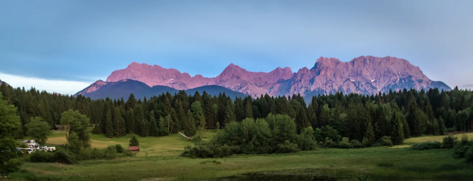 Karwendel im Abendlicht, Blick vom Tennsee – Landschaftsmotiv zum Traumpfad